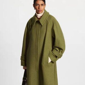 NWT COS Green Tailored Herringbone Wool Coat Size M! EXTREMELY RARE!